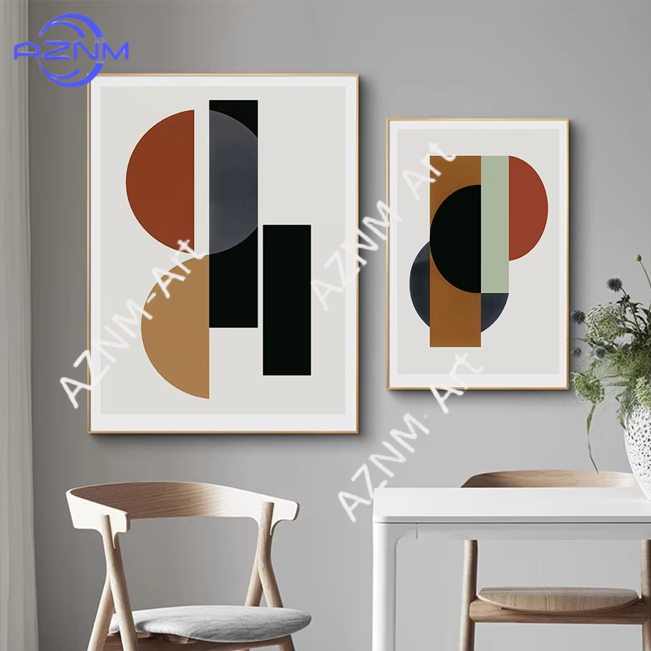 Interior Design Scandinavian - لوحة فنية جدارية اسكندنافية بأشكال هندسية